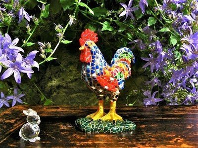 Spanish ceramic lucky Rooster figurine ~ Carlos