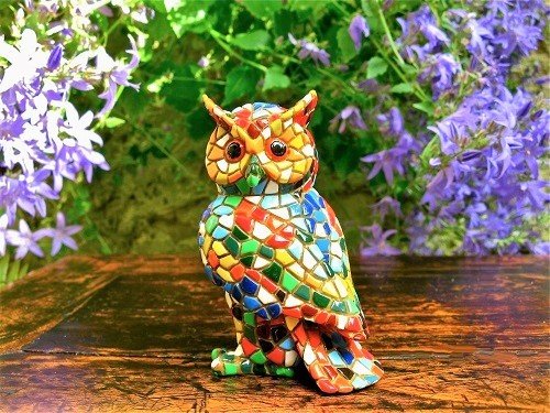 Spanish ceramic Owl figurine for safekeeping ~ Delfina
