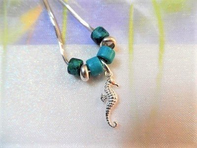 Mediterranean lucky seahorse necklace