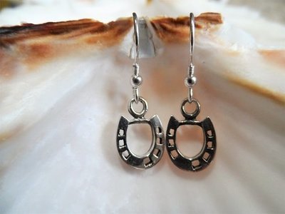 Lucky horseshoe earrings ~ silver