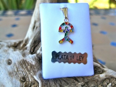 Indalo pendant ~ classic, silver + enamel small