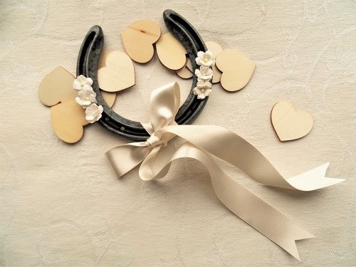 This lucky horseshoe wedding present is ideal to say: "Good Luck for your future life together"