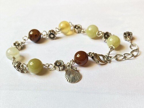 Camino travel bracelet ~ jade + silver