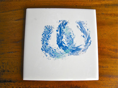 Lucky horseshoe tile coaster ~ ocean