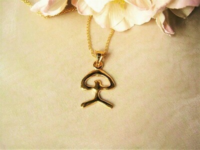 Indalo Man necklace for wellness and luck ~ gold-filled, modern