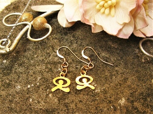 Indalo Man earrings ~ gold-filled, dancing for health