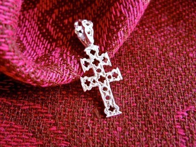 Caravaca cross necklace ~ openwork, silver