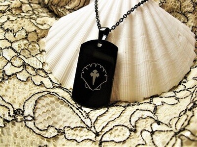 sAfe Jewellery - Travellers cross dog tag for safekeeping ~ black