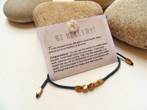 Health Bands - bracelet to wish Good Health ~ copper nuggets, Teal