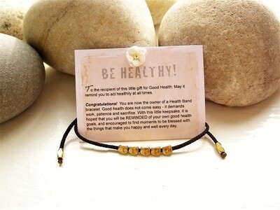 Health Band bracelet to wish Good Health ~ copper nuggets, Dark brown