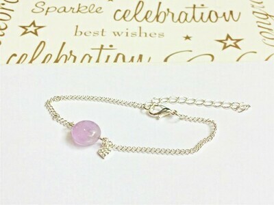 Amethyst bracelet + CZ heart