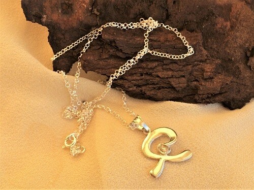 Indalo Man necklace ~  smooth, silver + zirconite