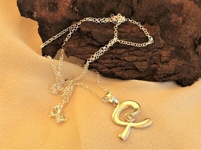 Indalo Man necklace ~  smooth, silver + zirconite