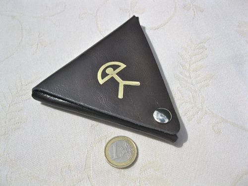 Spanish Leather Purse ~ Indalo triangle, large, Choose colour: Dark brown