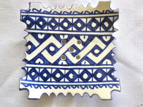 Soap dish - Spanish, handmade ceramic, Choose soapdish design: ZIGZAG design