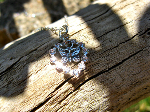 Butterfly + heart necklace for luck starting something new