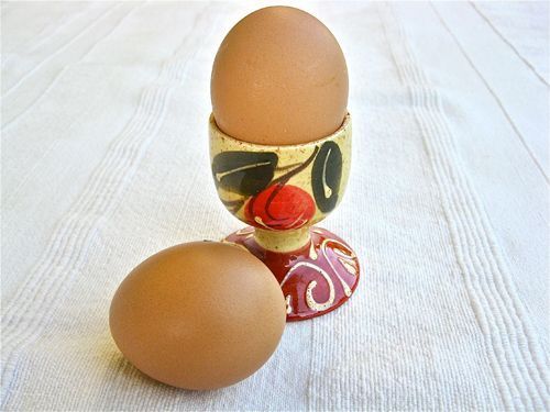 Spanish ceramic egg cup ~ olive, Choose design: ONE OLIVE design