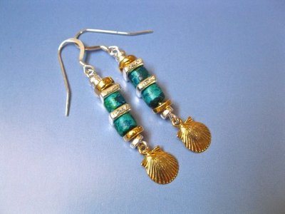 Camino de Santiago concha shell earrings  ~ golden