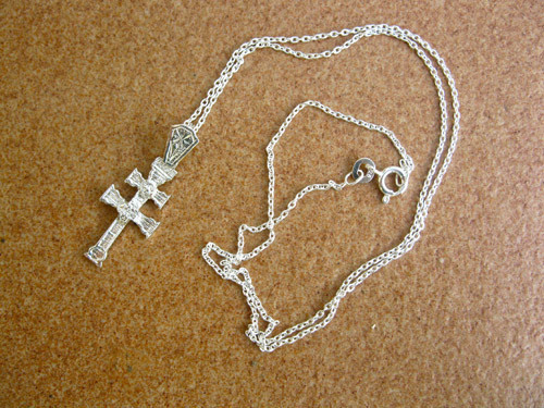 Cruz de Caravaca on silver trace chain