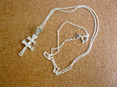 Cruz de Caravaca on silver trace chain