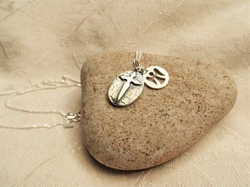 Santiago cross with Angel charm