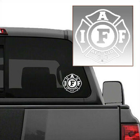IAFF Etched White Die-Cut Maltese Vehicle Decal