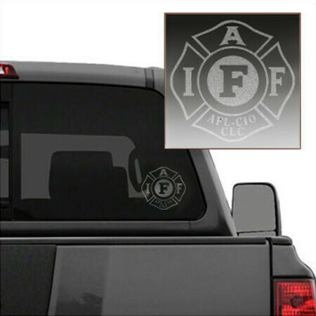 IAFF Etched Frosted Die-Cut Maltese Vehicle Decal