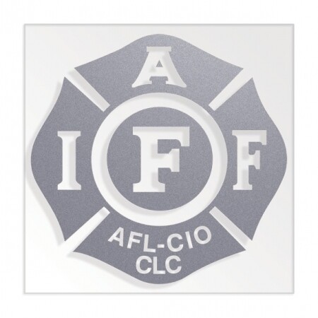 IAFF Solid Silver Die-Cut Maltese Vehicle Decal