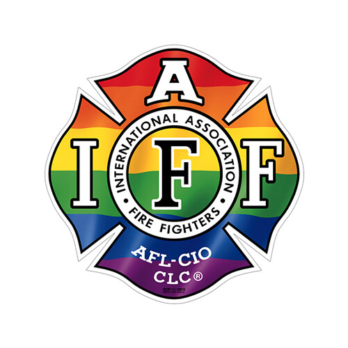 Helmet Sticker IAFF Rainbow (Reflective)