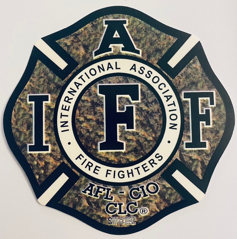 Vehicle Sticker IAFF Hunters Camo