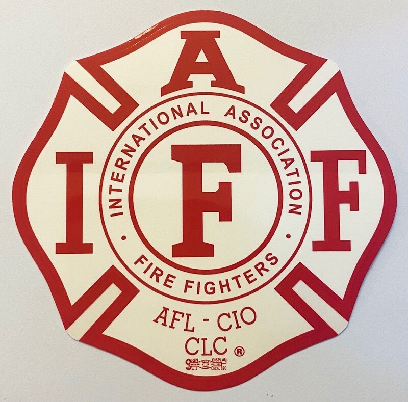 Vehicle Sticker IAFF White &amp; Red