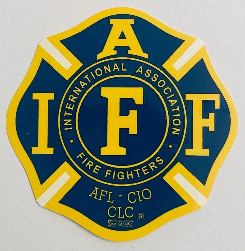 Vehicle Sticker IAFF Navy &amp; Yellow