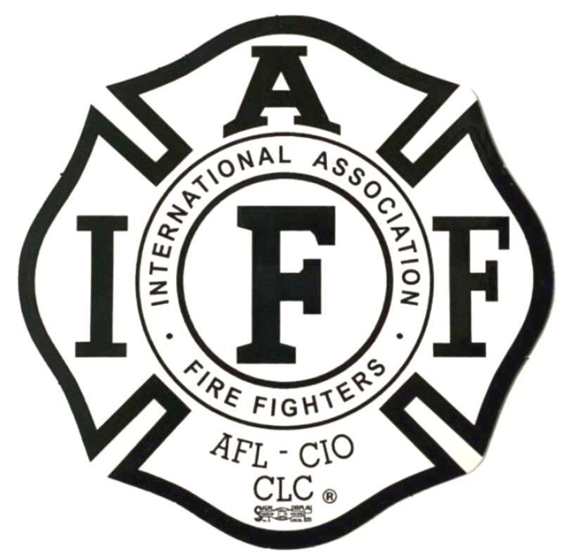 Vehicle Sticker IAFF White &amp; Black