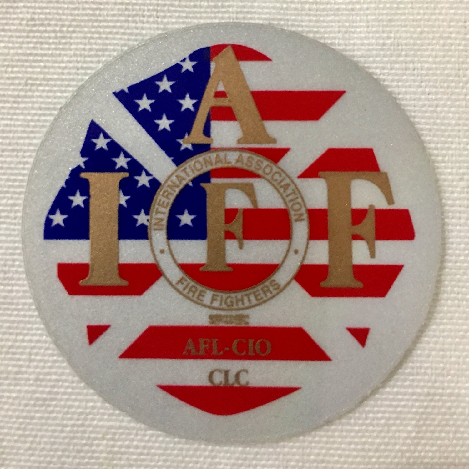 Helmet Sticker IAFF USA Gold
