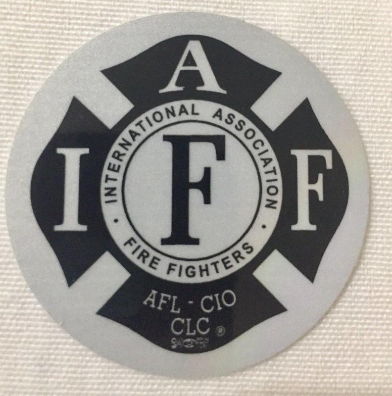 Helmet Sticker IAFF Black/White