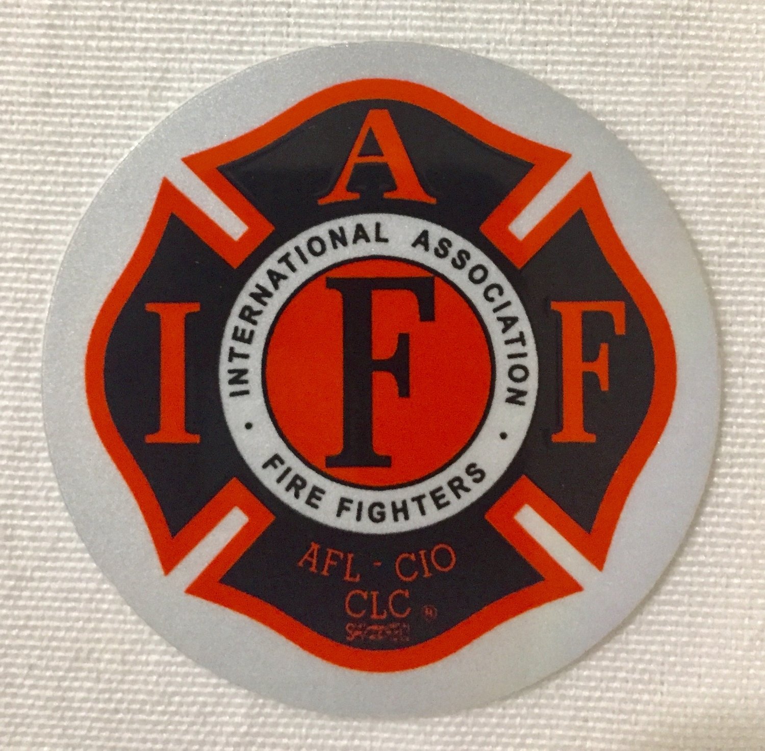 Helmet Sticker IAFF Black Orange