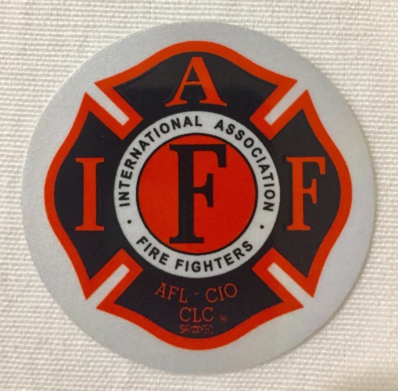 Helmet Sticker IAFF Black Orange