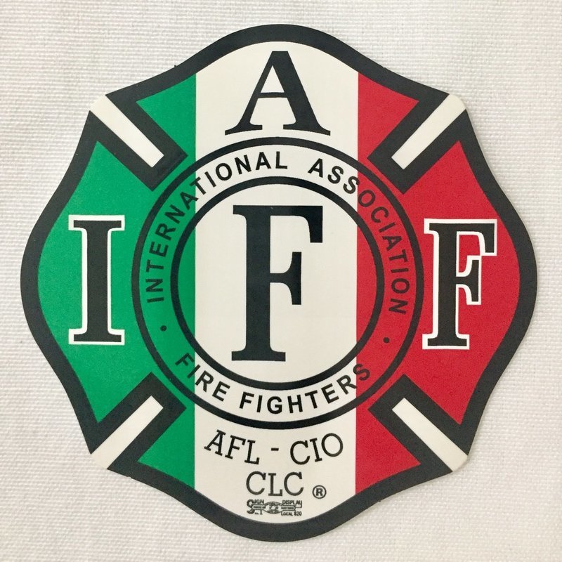 Vehicle Sticker IAFF Green White Red Stripe