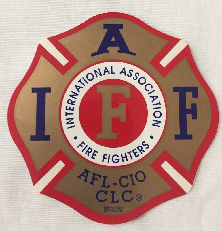 Vehicle Sticker IAFF Gold Red Blue