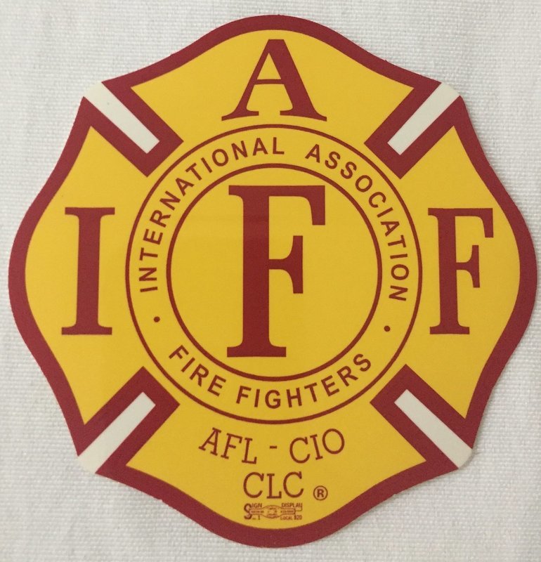 Vehicle Sticker IAFF Yellow Red