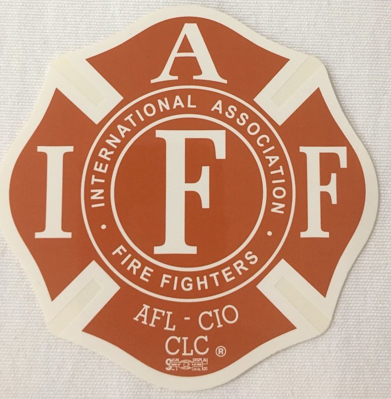Vehicle Sticker IAFF Burnt Orange &amp; White