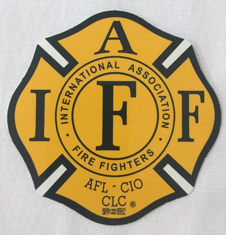 Vehicle Sticker IAFF Yellow &amp; Black