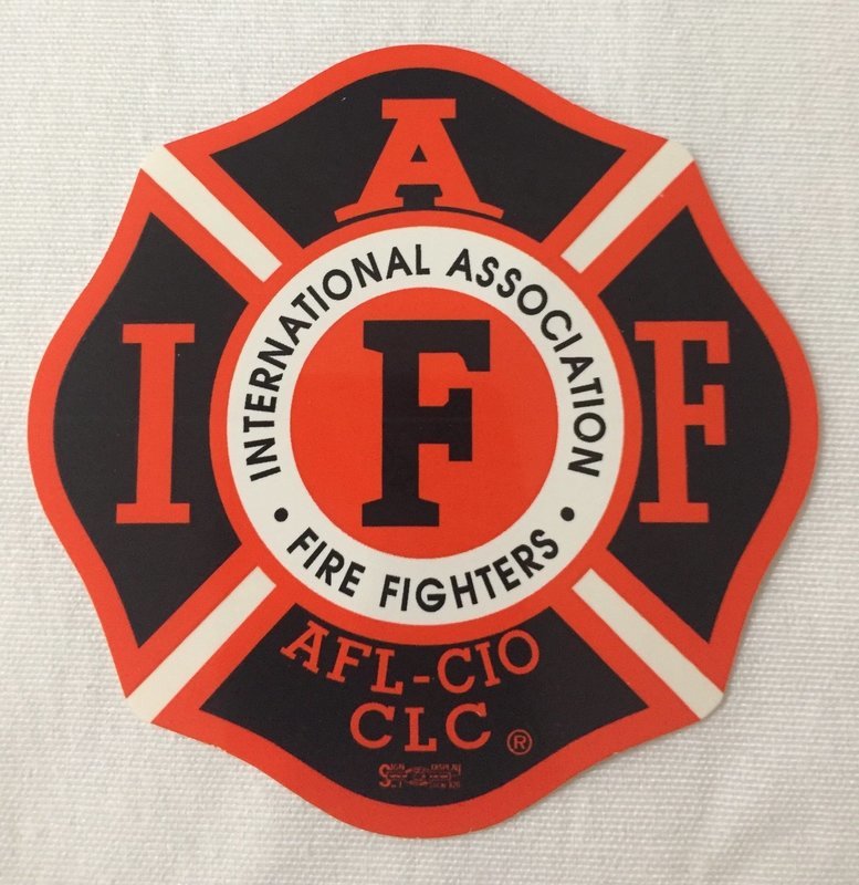 Vehicle Sticker IAFF Black &amp; Orange