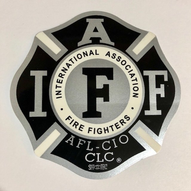 Vehicle Sticker IAFF Black &amp; Silver