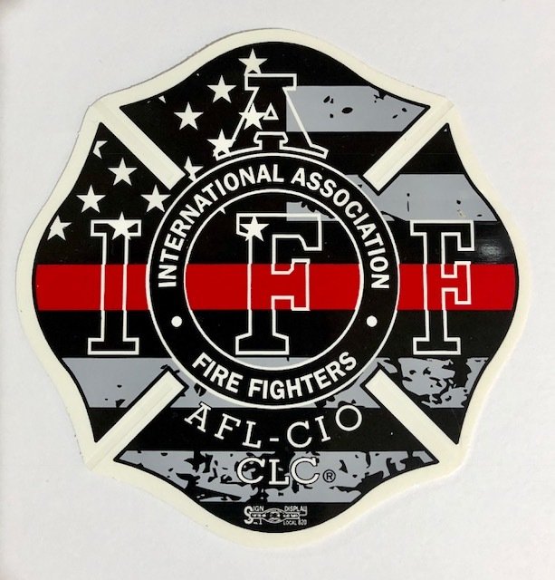 Vehicle Sticker IAFF USA Red Line