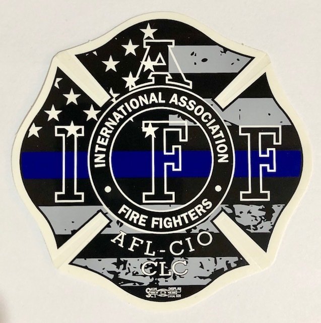 Vehicle Sticker IAFF USA Blue Line