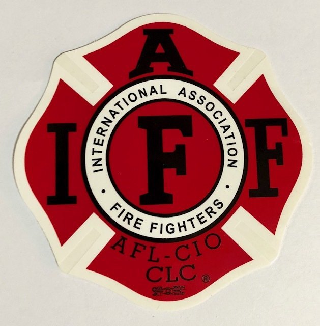Vehicle Sticker IAFF Traditional Red (Inside Sticker)