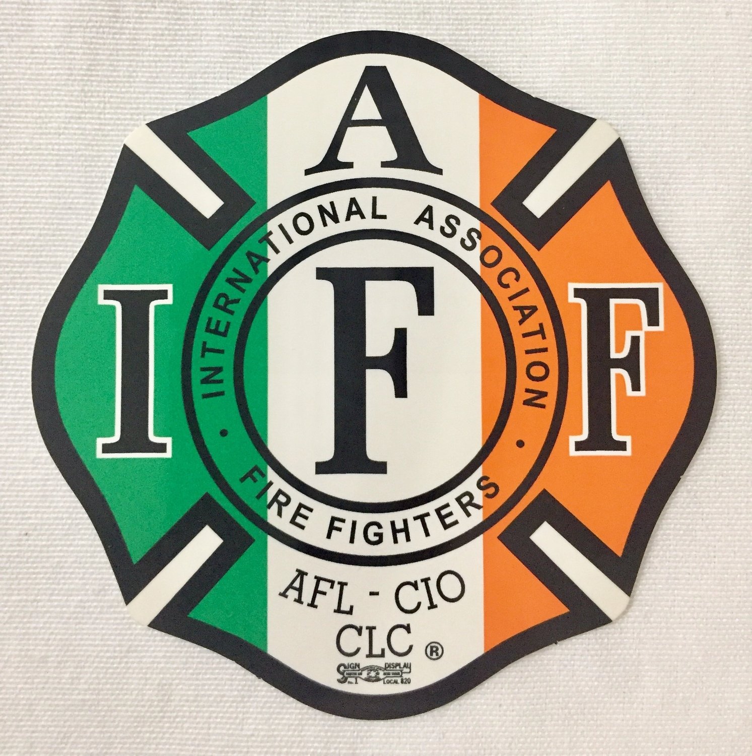 Vehicle Sticker IAFF Irish Flag