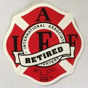 Vehicle Sticker IAFF Classic Red - Retired