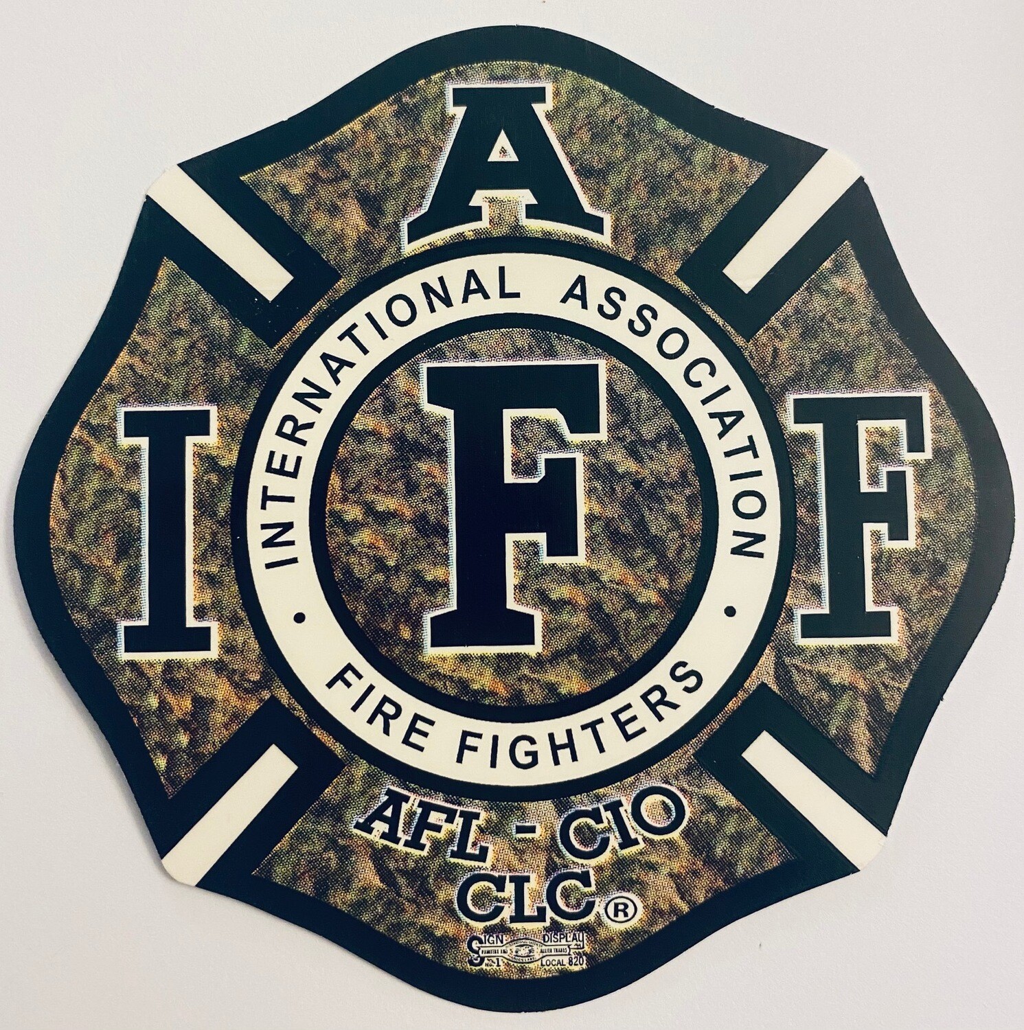 Vehicle Sticker IAFF Hunters Camo